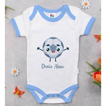 Bitmeyenkartus Bk Kids Kişiye Özel Mavi Bebek Body Zıbın - Model 198 Çok Renkli