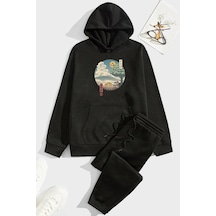Uyguntarz Unisex Neighbor's Ukiyo E Eşofman Takımı Siyah