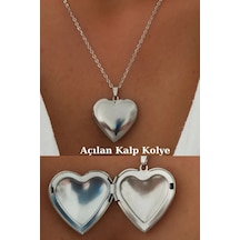 Çelik Açılan Kalp Kolye Soft Çelik