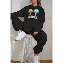 Uyguntarz Unisex Gumball Baskılı Eşofman Takımı Siyah