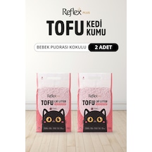 Reflex Plus Bebek Pudrası Kokulu Tofu Kedi Kumu 7l X 2 Adet