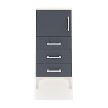 Arges Komodin Tek Raflı 3 Çekmeceli Tek Kapaklı 44x30x96 Aytaşı-antrasit Aytası