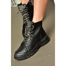 Fox Shoes R602889909 Siyah Taş Detaylı Kadın Bot Siyah