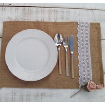 Jüt Dantelli Servis Beyaz