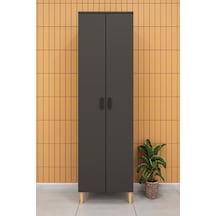 Modern 2 Kapaklı Çok Amaçlı Mutfak Banyo Dolabı %100 Mdf Erzak Kiler Dolabı Fd03 Antrasit