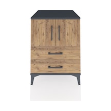 Kronos Komodin 2 Raflı 2 Çekmeceli 2 Kapaklı 60x59x80 Antrasi... Antrasit