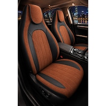 Hyundai İ20 2008 Ve Sonrası Bel Destekli Tay Tüyü Koltuk Kılıfı Tokyo Serisi Taba Siyah