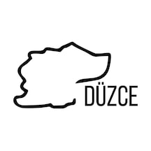 Düzce Harita Araba Sticker 17x17 Cm Siyah