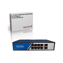 Apronx 8 Port 10/100/1000 8 PoE Ports + 2Gb Port Uplink 125W PoE Switch