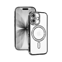 Tedar Apple iPhone Uyumlu 17 Joke Simli Magneticsafe Kılıf - Siyah Najmaddin standart
