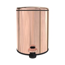 Primanova Cigo Metal Pedallı Çöp Kovası 6lt Rose Gold İç Kısım Siyah Rose Gold