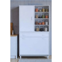 Eliusta Rule Sepetli Banyo/mutfak Dolabı 95 Cm Genişliğe Sahip 95x171x32,5 Cm Üç Sepetli Beyaz Dolap Beyaz