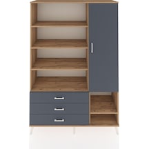 Hyperion Dolap 9 Raflı 3 Çekmeceli Tek Kapaklı 132x44x195 Çam-antrasit/antrasit Antrasıt/antrasıt