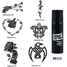 Savaş Ve Çiçek Spray Tattoo Geçici Dövme Yapma Seti Sprey Dövme Kiti