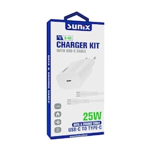 Sunix S-40 Usb-C Type-C Set Şarj 25W - Beyaz