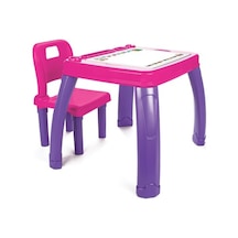 Pilsan Sandalyeli Çalışma Masası - Pembe - Mor