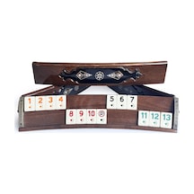 Helena Wood Art Mozaik İşlemeli Masif Ahşap Okey Seti Oval Takımı