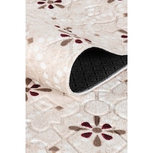 Villadia Home Textile Modern Desen Emboss Baskılı Kaymaz Taban Elit Şık Dört Mevsim Yıkanabilir Halı Yolluk Oturma Salon Odası Vd1096bordo Bordo