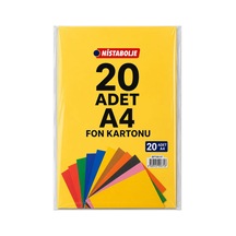A4 Renkli Fon Kartonu 23x34 10'lu 2'li Paket 10 Renk 1