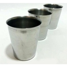 3 Adet Set Standart Boy 8,5cm Paslanmaz Çelik Bardak Kırılmaz Garantili Bardak Diğer