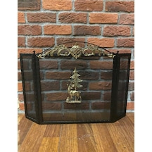 Geyik Desenli Şömine Siperlik . Şömine Aksesuarları