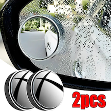 2 Adet Çerçevesiz C-2 Adet Araba Vantuz Montaj Yardımcı Dikiz Aynası 360 Derece Dönen Geniş Açılı Yuvarlak Çerçeve Kör Nokta Aynası