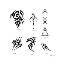 Airbrush Tattoo Tribal Modeller Geçici Dövme Şablonu Seti Sadece Desen
