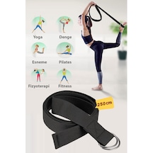 Spor Byfit Doğal Pamuklu Yüksek Kalite 250 Cm Yoga Kemeri Siyah