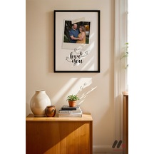 Kişiye Özel I Love You Polaroid Poster, Siyah Çerçeveli Duvar Tablosu - Sevdiklerinize Özel Hediye