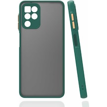 Kilifone - Galaxy A22 4g Uyumlu Kılıf Arkası Buzlu Renkli Kenarlı Hux Kapak - Koyu Yeşil - T21419