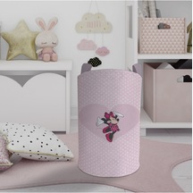 Mekta Home Bebek Ve Çocuk Odası Büyük Kalpli Minnie Mause Ve Puantiyeli Oyuncak Sepeti Renkli Çok Renkli