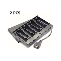 Cordial 2 Adet 8 Aa Pil Kutusu Kapaklı Açma Kapama Anahtarlı Usb Güç Portlu