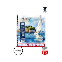 20x20 Cm Eskiz Kara Kalem Çizim Defteri 300 Gr Telli 12 Sayfa Herboy Çok Renkli