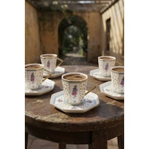 Valeria 6 Kişilik Porselen Kahve Fincan Takımı - 90 Ml Renkli