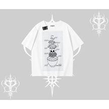Tarzsokak Oversize Tshirt Noodle Theory Hand Drawn Concept Beyaz