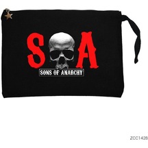 Sons Of Anarchy Soa Siyah Clutch Astarlı Cüzdan / El Çantası