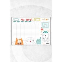 Çocuk Haftalık Planlayıcı - A4 - 30 Yaprak - Öğrenci Planlayıcı - Okul Planlayıcı - Ders Programı - 0554 Çok Renkli