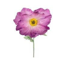 Yapay Çiçek Gelincik Çiçeği Tek Dal Lila Renk 45cm