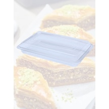 500 Gr Kapaklı Şeffaf Plastik Baklava Kabı 12 Li Dikdörtgen Tatlı Sunum Kabı