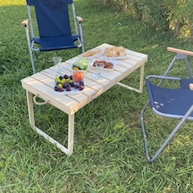 Katlanabilen Ahşap Piknik Masası - Kamp Masası - Yemek Masası - p
