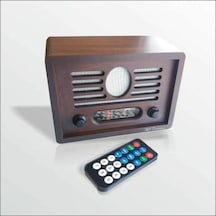 Retro Vintage Antika Görünümlü Ahşap Dekoratif Kahve Klasik Radyo