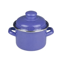 Emaye Premium Mini Derin Tencere 12 Cm / 900 Ml Mavi Renkli