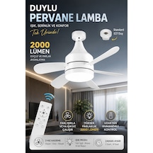 Kumandalı E27 Led Tavan Vantilatörü 2000 Lümen 3 Renk Işık 3 Kademeli Sessiz Tavan Lambası