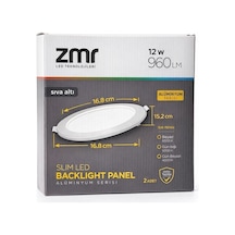 12w Slim Led Backlight Panel Sıva Altı Gün Işığı 960 Lm Beyaz