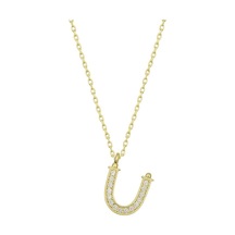 Gümüş Gold Ü Harfi Kadın Kolye (547470394)