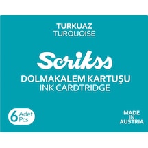Yücelofiskırtasiye Scrikss Dolmakalem Kartuşu Turkuaz 6'Lı