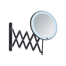 Wenko Mafsallı Ayarlanabilir Led Makyaj Aynası 5x Zoom Siyah Siyah