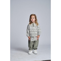 Etnik Desen Pantolon Kanguru Cep 2 Li Takım Haki