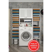 Kenzlife Membran Çamaşır Makinesi Dolabı Hayzummaksduble Byzbyz Panjur 180 66 55 Mebran Kapak Suntalam Gövde Beyaz