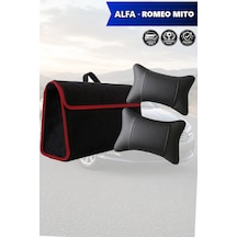 Alfa Romeo Mito Uyumlu Siyah Renk Koltuk Yastığı Bagaj Çantası Lüks Model